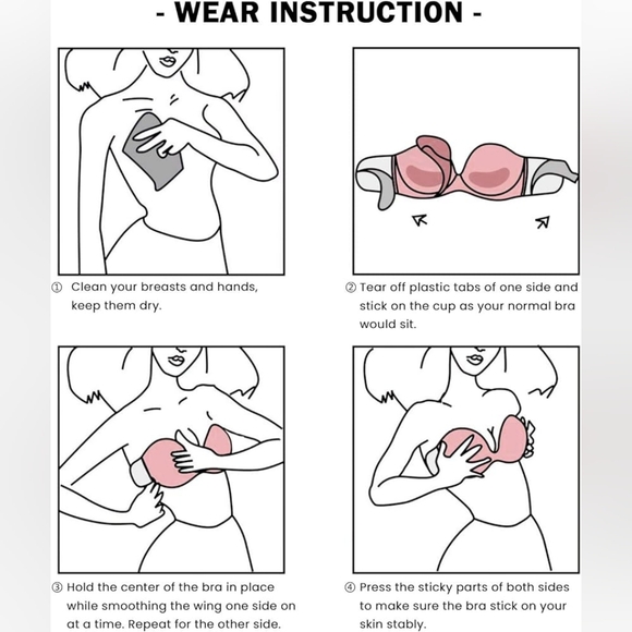 Backless, Strapless, Underwire Self-adhesive Push-up Bra - Picture 6 of 6